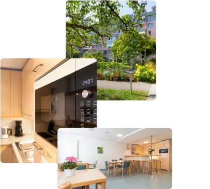 Die Gemeinschaftsbereiche des Gästehauses